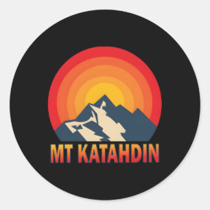 Mt Katahdin Mountain Sun Runder Aufkleber