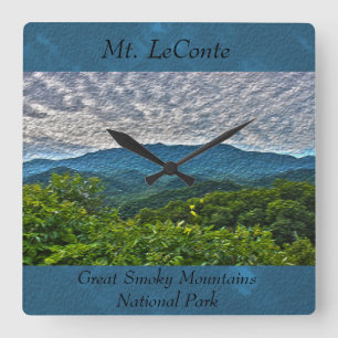 Mt. LeConte Great Smoky Mountains Clock Quadratische Wanduhr