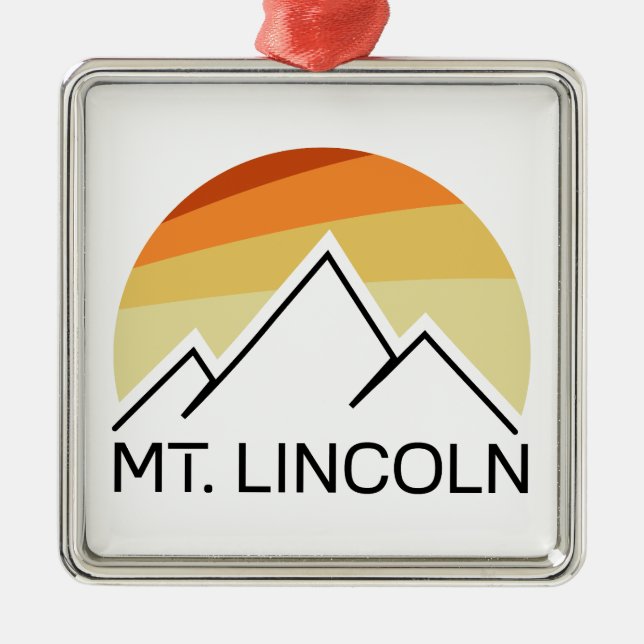 Mt. Lincoln New Hampshire Retro Ornament Aus Metall (Vorne)
