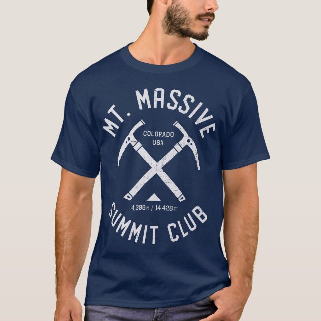 Mt Massive Summit Club I kletterte Berg Massive T-Shirt (Vorderseite)