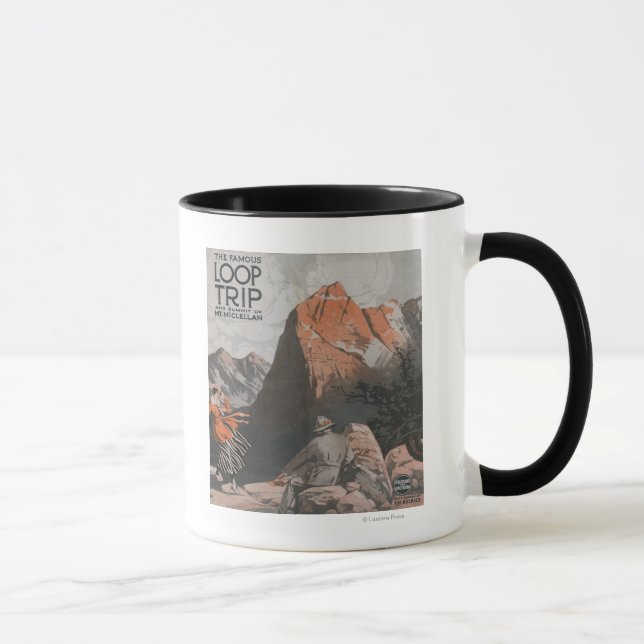 Mt. McClellan & Loop Reiseplakat Tasse (Rechts)