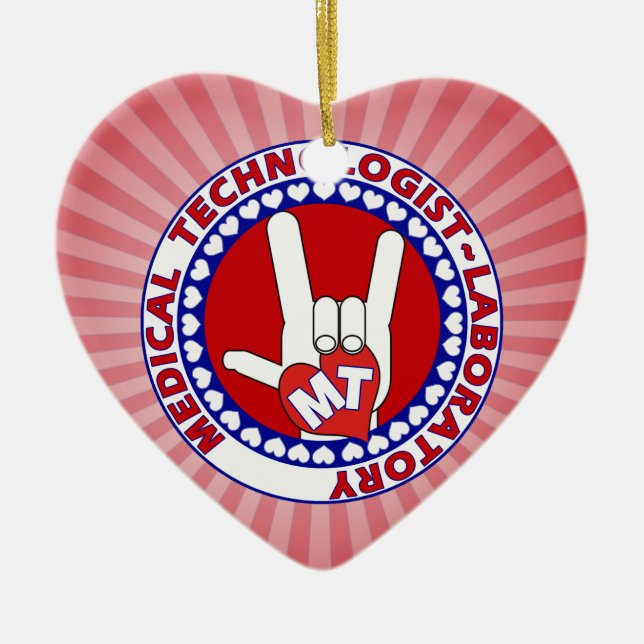 MT MEDICAL TECHNOLOGIST I LIEBE ASL LABOR KERAMIK ORNAMENT (Vorne)