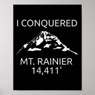 Mt. Rainier Mount Rainier Wandern Bestiegen Souven Poster
