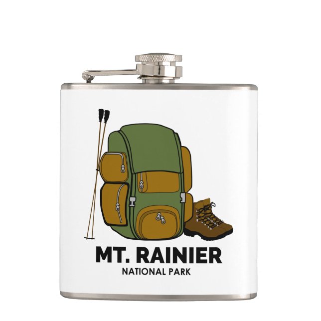 Mt. Rainier National Park Backpack Flachmann (Vorderseite)