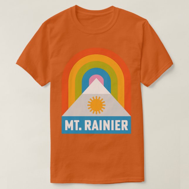 Mt Rainier National Park Washington Rainbow Abzeic T-Shirt (Design vorne)
