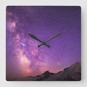 Mt. Rainier National Park Washington State Quadratische Wanduhr