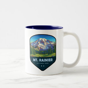 Mt. Rainier Nationalpark Schild Zweifarbige Tasse
