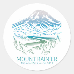 Mt. Rainier Nationalpark Wandern Camping Berg Runder Aufkleber