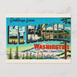 Mt Rainier Washington Retro Postcard Postkarte