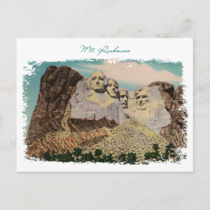 Mt. Rushmore Gemälde Vintage Postkarte