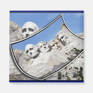 MT Rushmore - Landschaftliche Postkarte Curled Magnet