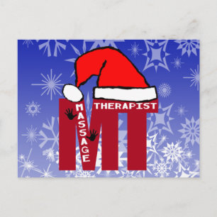 MT SANTA - MASSAGE THERAPIST CHRISTMAS SANTA FEIERTAGSPOSTKARTE
