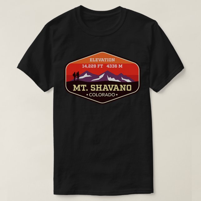 Mt Shavano Colorado 14ers Mountain Klettern Abzeic T-Shirt (Design vorne)