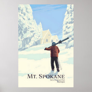 Mt Spokane Ski und Snowboard Park Washington Poster