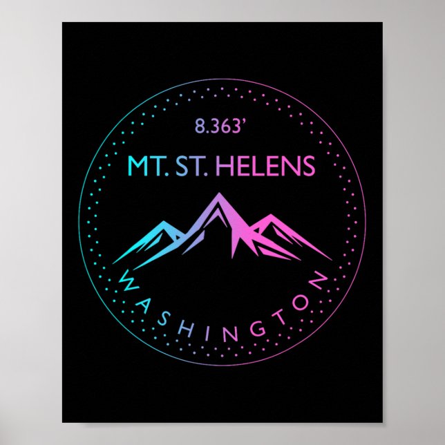 Mt. St. Helens Washington Bergsteigen Wandern Cl Poster (Vorne)