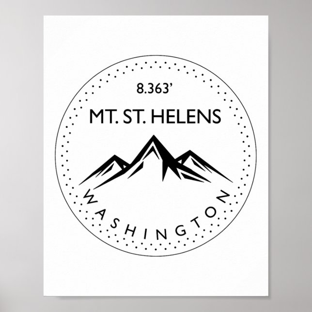 Mt. St. Helens Washington Mountain Climbing Hiking Poster (Vorne)