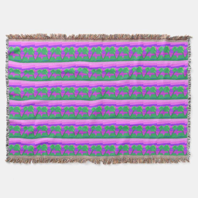 Mt. Sunset Pink Green Lila Decke (Vorderseite)