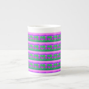 Mt. Sunset Pink Green Lila Prozellantasse
