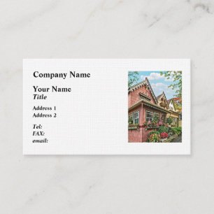 Mt. Tabor NJ – Straße mit rosa Haus Visitenkarte