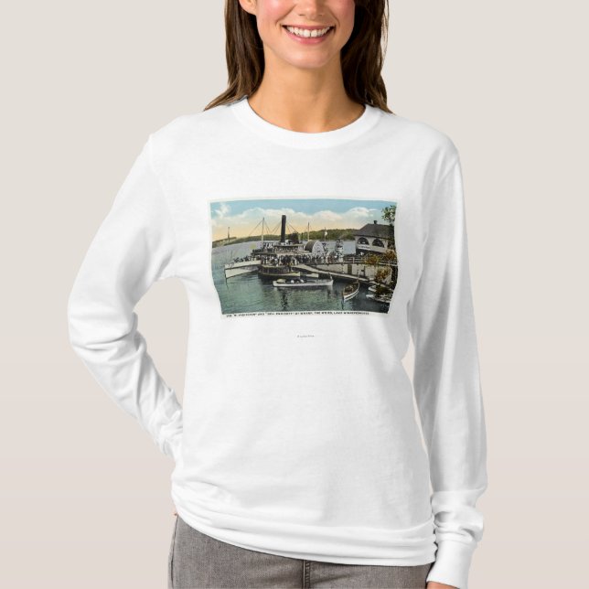 Mt. Washington, Dampfer reg. Endicott angekoppelt T-Shirt (Vorderseite)