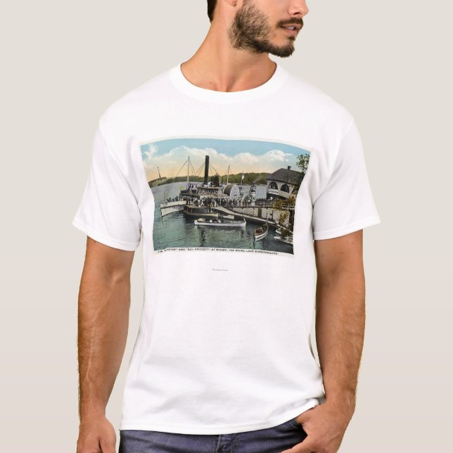 Mt. Washington, Dampfer reg. Endicott angekoppelt T-Shirt (Vorderseite)
