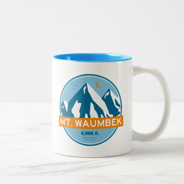 Mt. Waumbek New Hampshire Stars Moon Zweifarbige Tasse (Rechts)