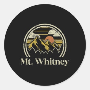 Mt. Whitney Berge Kalifornien Wandern Outdoor V Runder Aufkleber