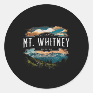 Mt. Whitney Berge Kalifornien Wandern Outdoor V Runder Aufkleber