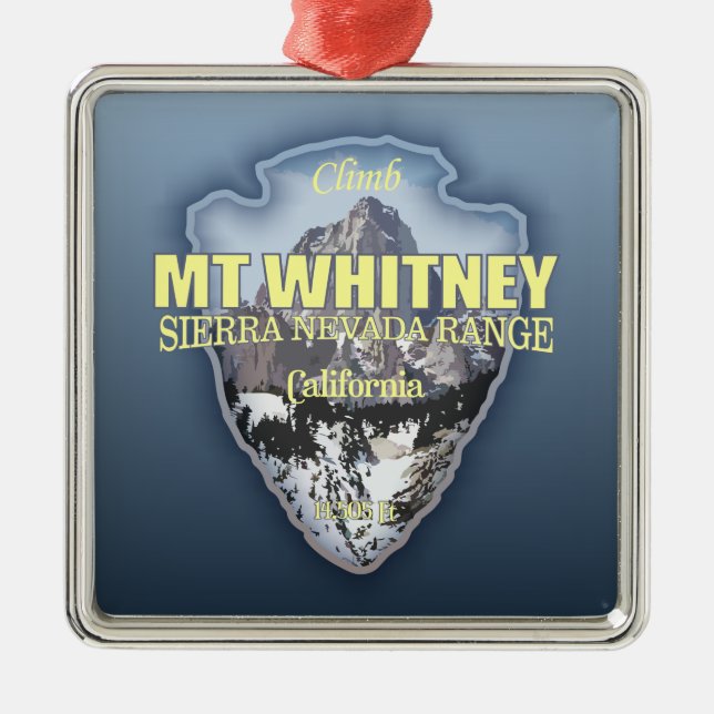 Mt Whitney (Pfeilspitzen) Ornament Aus Metall (Vorne)
