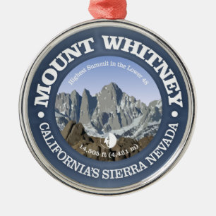 Mt Whitney Silbernes Ornament