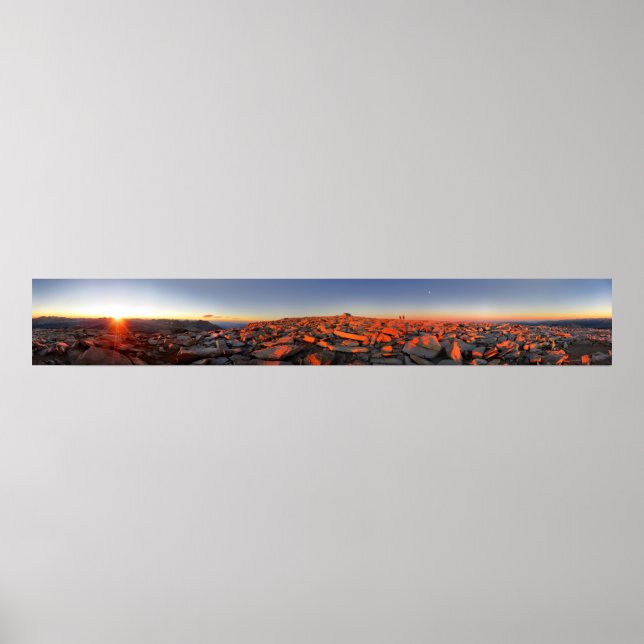 Mt Whitney Sunset Panorama - John Muir Trail Poster (Vorne)