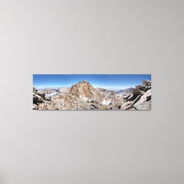 Mt Whitney Trail Wappen Panorama - Sierra Leinwanddruck (Vorderseite)