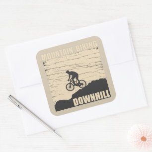 MTB Downhill Mountainbike Quadratischer Aufkleber
