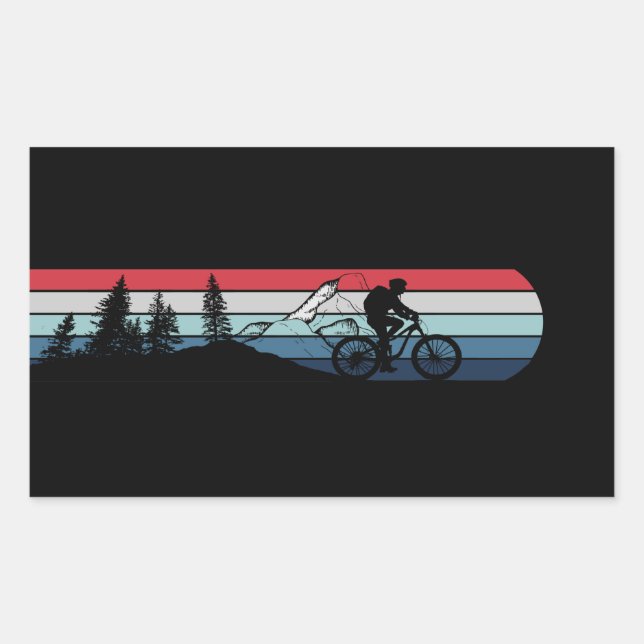 MTB Downhill Mountainbiken Rechteckiger Aufkleber (Vorderseite)