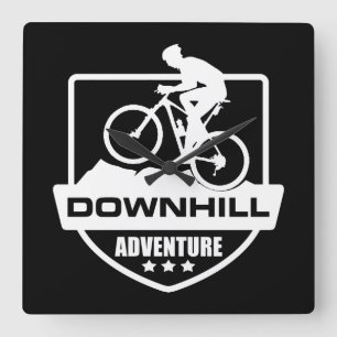 MTB Downhill-Mountainbiking Quadratische Wanduhr