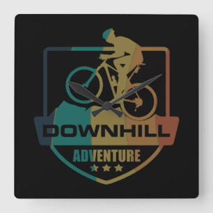 MTB Downhill-Mountainbiking Quadratische Wanduhr