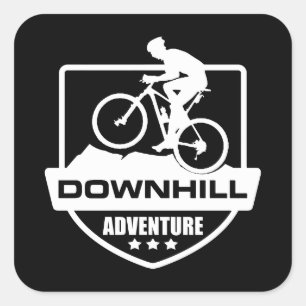 MTB Downhill-Mountainbiking Quadratischer Aufkleber