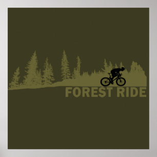 MTB-Downhill-Wald-Fahrt Mountainbiking Poster