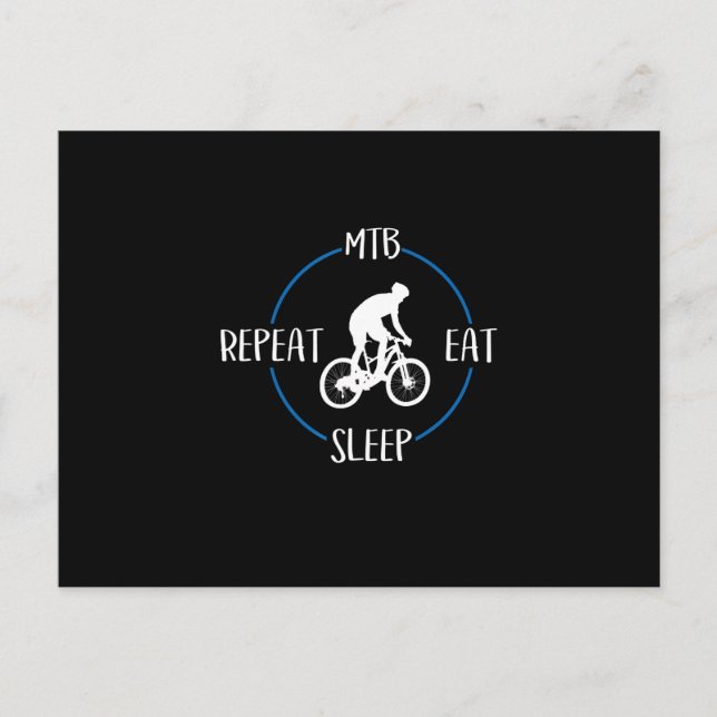 Mtb Eat Sleep Repeat Geschenk Mountainbiker Postkarte (Vorderseite)