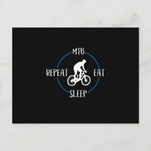 Mtb isst Sleep Wiederholung Geschenke Mountainbike Postkarte