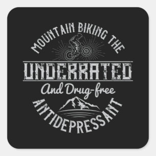 MTB mit dem drogenfreien Antidepressivum Quadratischer Aufkleber