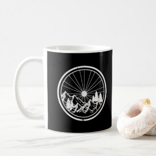 MTB Moderner Schwarzer Mountainbike-Pfad Kaffeetasse