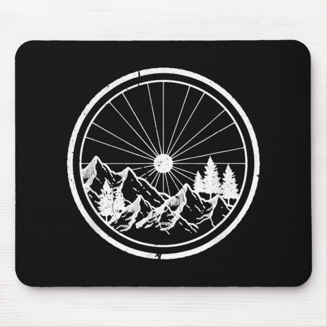 MTB Moderner Schwarzer Mountainbike-Pfad Mousepad (Vorne)