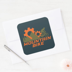 MTB Modernes Downhill-Mountainbike Quadratischer Aufkleber