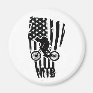 Mtb Mountainbike US Vintage schwarze Flagge Magnet