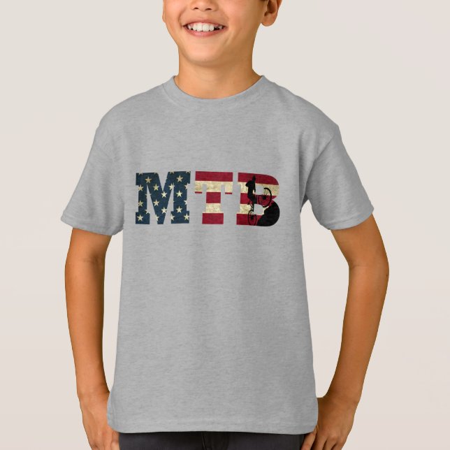 Mtb US-amerikanische Flagge Vintag T-Shirt (Vorderseite)