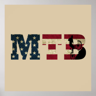 mtb us amerikanische Vintage-Flagge Poster