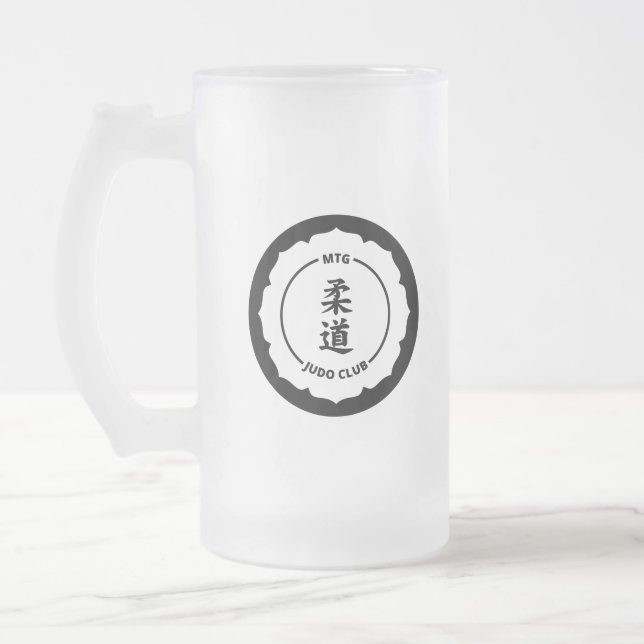 MTG Judo-Verein - mattierte Bier-Tasse Mattglas Bierglas (Links)