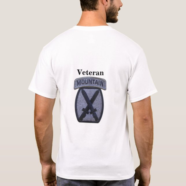 MTN MD Div Mountain Division Veterans Vets T-Shirt (Rückseite)