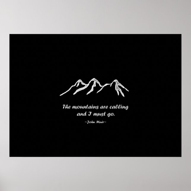 Mtns rufen/Schneeblizzard auf Black Design Poster (Vorne)